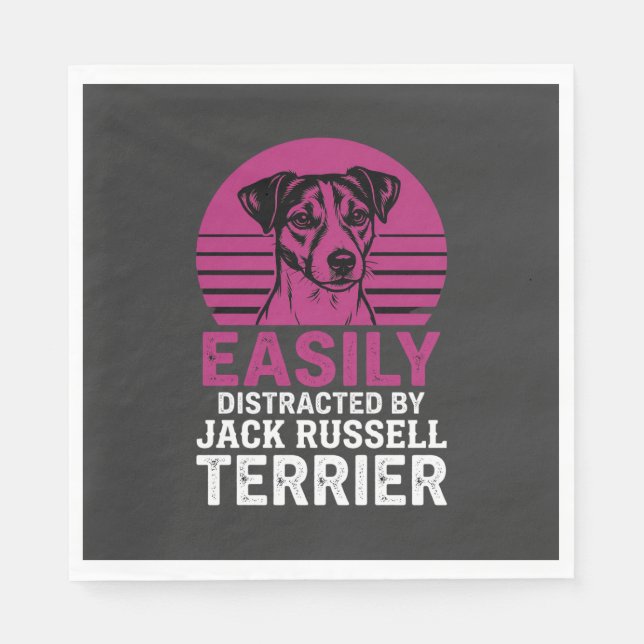 Serviette En Papier Facilement distrait par Jack Russell Terrier (Devant)