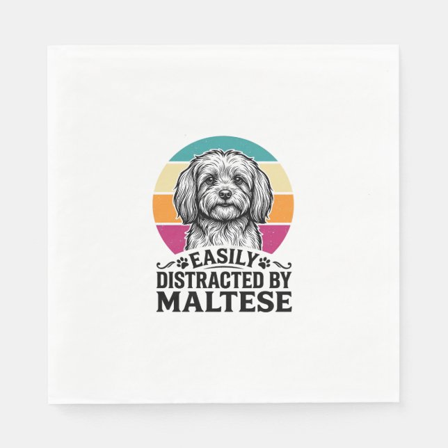 Serviette En Papier Facilement Distrait Par La Conception De Chien Vin (Devant)