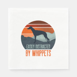 Serviette En Papier Facilement Distrait Par La Promenade De Whippets