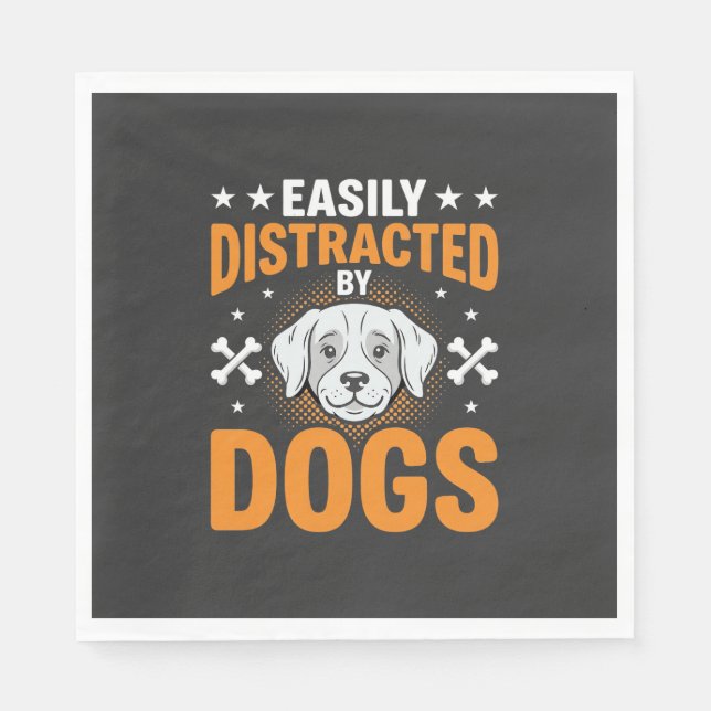 Serviette En Papier Facilement Distrait Par Les Chiens (Devant)