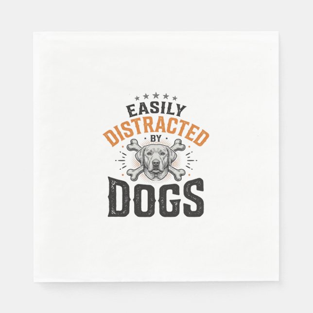 Serviette En Papier Facilement Distrait Par Les Chiens Conception De C (Devant)