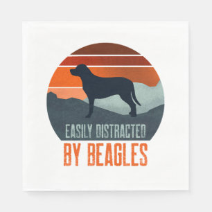 Serviette En Papier Facilement Distrait Par Les Promenades De Beagles