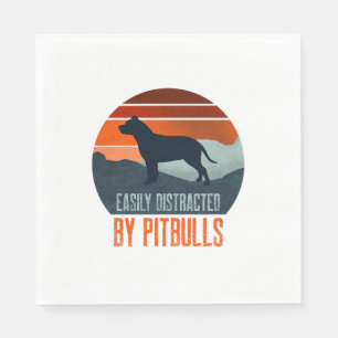 Serviette En Papier Facilement Distrait Par Les Promenades De Pitbulls