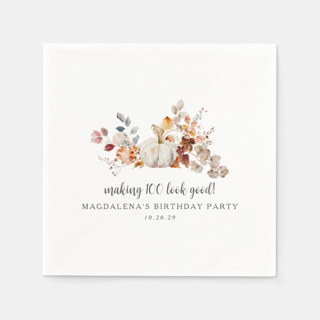 Serviette En Papier Faire 100 apparence bon automne personnalisé Anniv (Devant)