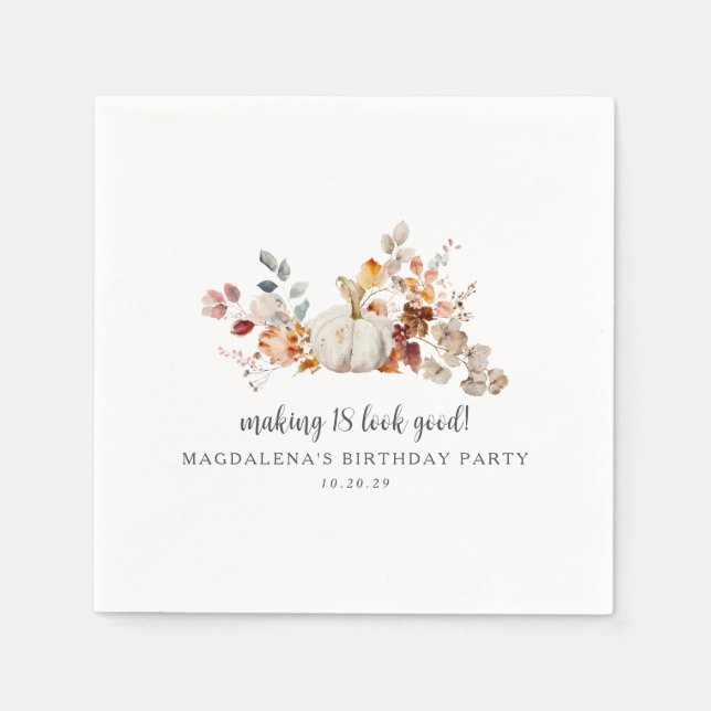 Serviette En Papier Faire 18 paraître bon automne personnalisé Anniver (Devant)