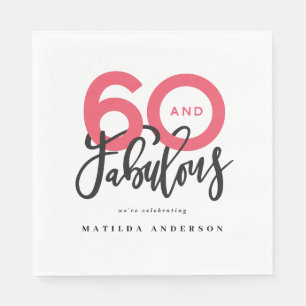 Serviette En Papier Faire 60 look bon anniversaire de typographie mode