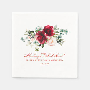 Serviette En Papier Faire 75 apparence bon rose rose floral sur mesure