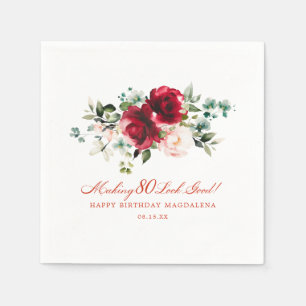 Serviette En Papier Faire 80 apparence bon rose rose floral sur mesure