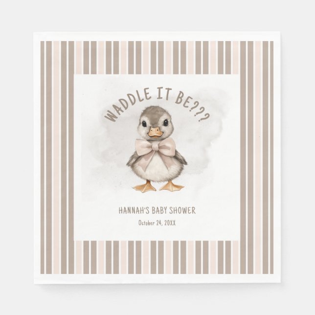 Serviette En Papier Faire du Caneton Adorable Bébé Shower (Devant)