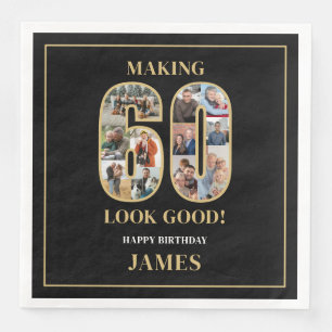 Serviette En Papier Faire paraître 60 ans Photo Anniversaire