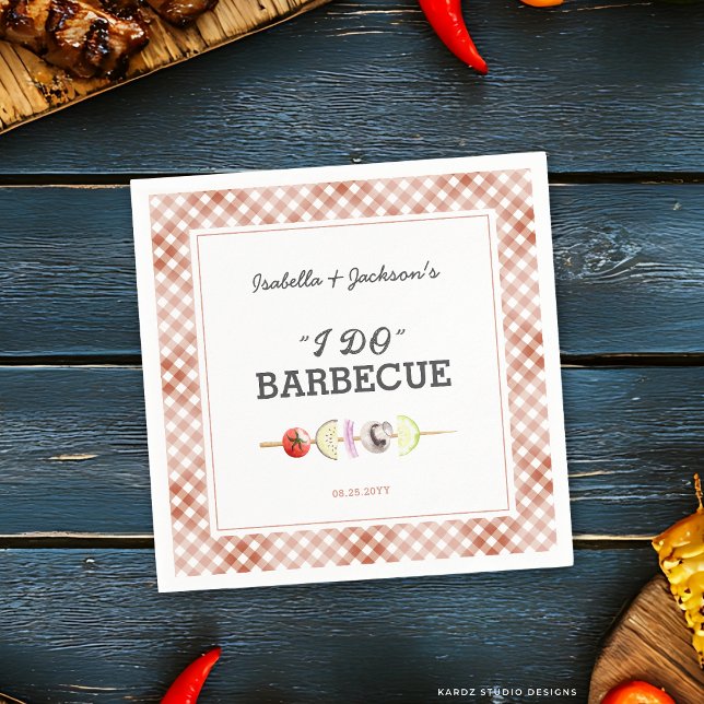 Serviette En Papier Faire-part de barbecue de mariage I DO (Créateur téléchargé)