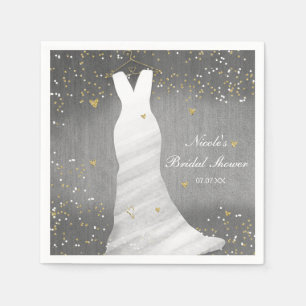 Serviette En Papier Faire-Part de Mariage Moderne Robe de Mariée Confe