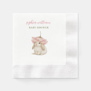 Serviette En Papier Faire-part de naissance bébé lapin à l'aquarelle