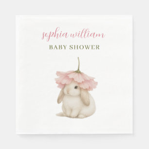 Serviette En Papier Faire-part de naissance bébé lapin à l'aquarelle