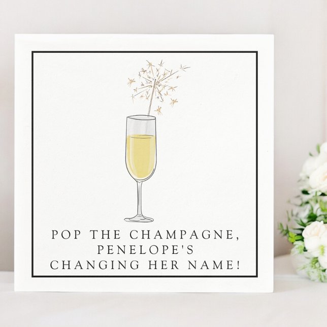 Serviette En Papier Faire sauter le Champagne douche personnalisée et  (Créateur téléchargé)
