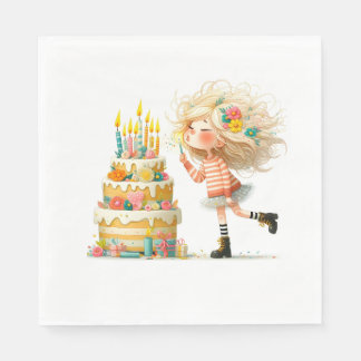 Serviette En Papier Faire un vœu d'anniversaire