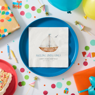 Serviette En Papier Faire voile vers une fête d'anniversaire nautique