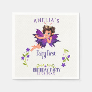 Serviette En Papier Fairy First Girl's 1st Birthday Enchanted forest