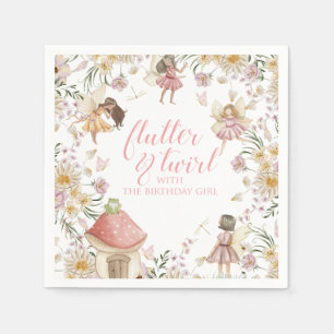 Serviette En Papier Fairy fleur sauvage anniversaire