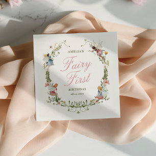 Serviette En Papier Fairy Première Florale Vintage Anniversaire