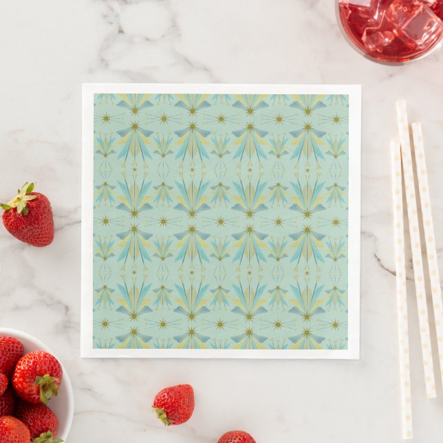 Serviette En Papier Fairy Stars Pistachio Papier Napkins (En situation)
