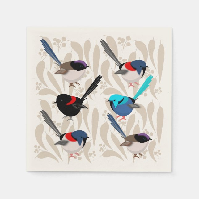 Serviette En Papier Fairy Wrens (Devant)