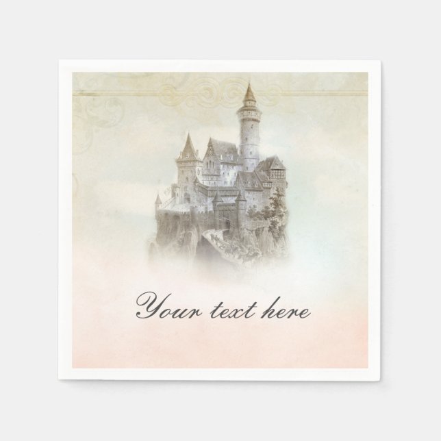 Serviette En Papier Fairytale Castle Storybook Princess Party Napkins (Devant)