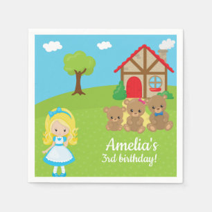 Serviette En Papier Fairytale Histoire Goldilocks Trois ours Napkin