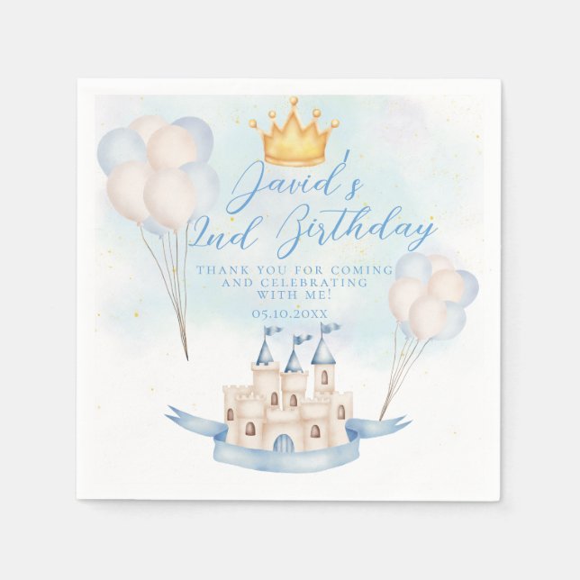 Serviette En Papier Fairytale prince Castle Crown party 3d Anniversair (Devant)