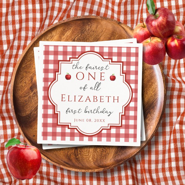 Serviette En Papier Fairytale Princess Fairest One Red Plaid Anniversa (Créateur téléchargé)