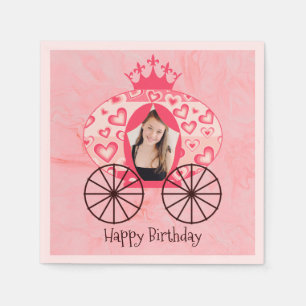 Serviette En Papier Fairytale Royal Princess Carriage Girl Anniversair