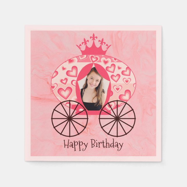 Serviette En Papier Fairytale Royal Princess Carriage Girl Anniversair (Devant)