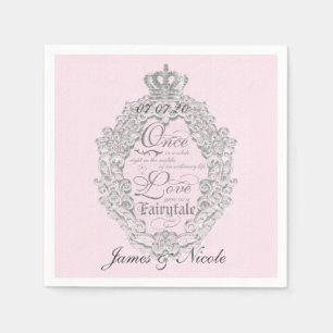 Serviette En Papier Fairytale Vintage Wedding Pink élégante serviettes