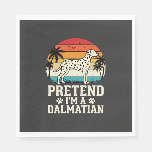 Serviette En Papier Fais comme si j'étais un chien rétro dalmatien (Devant)