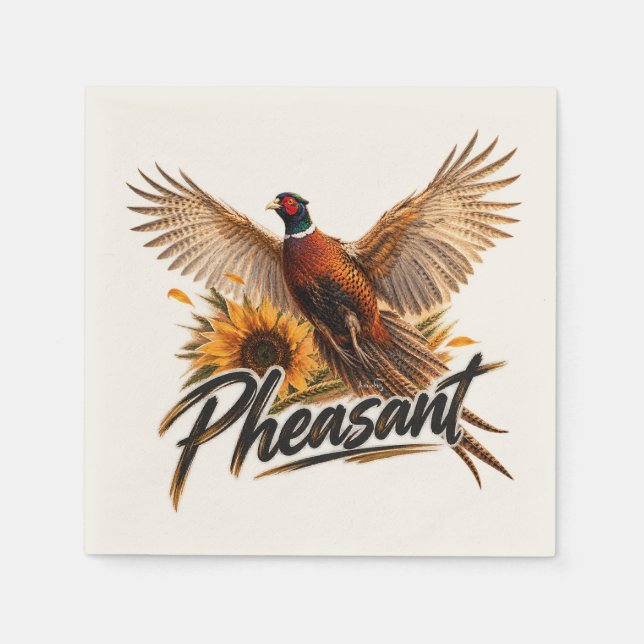 Serviette En Papier Faisan  (Devant)
