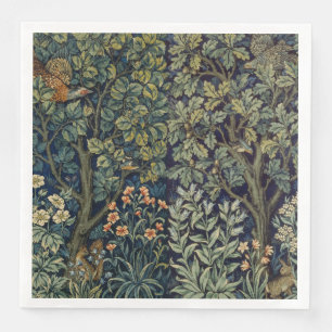 Serviette En Papier Faisan d'arbre boisé William Morris