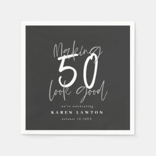 Serviette En Papier Faisant à sembler 50 la bonne fête d'anniversair