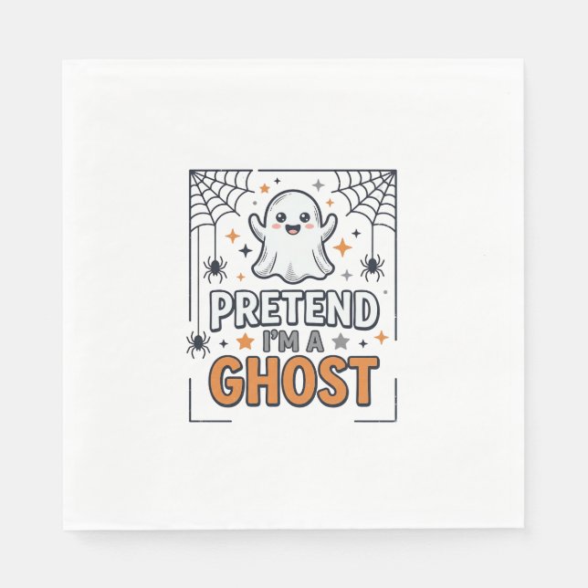 Serviette En Papier Faisons comme si j'étais un Fantôme Mignon Hallowe (Devant)