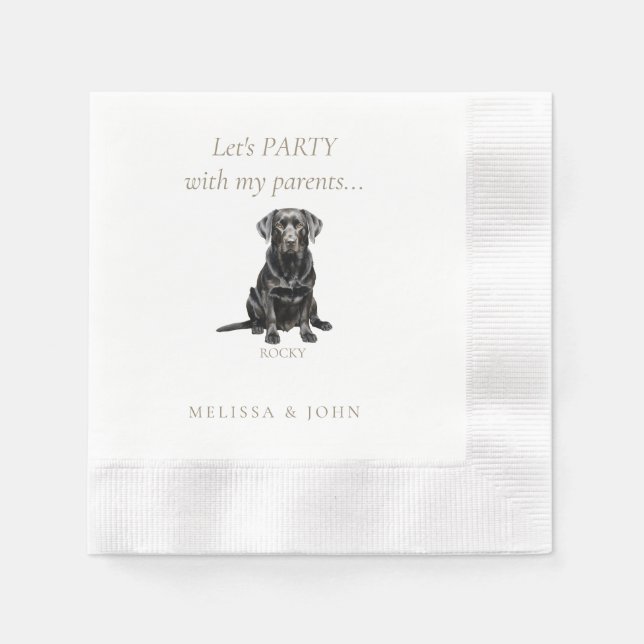 Serviette En Papier "Faisons la Fête Cocktail de mariage d'animaux de  (Devant)