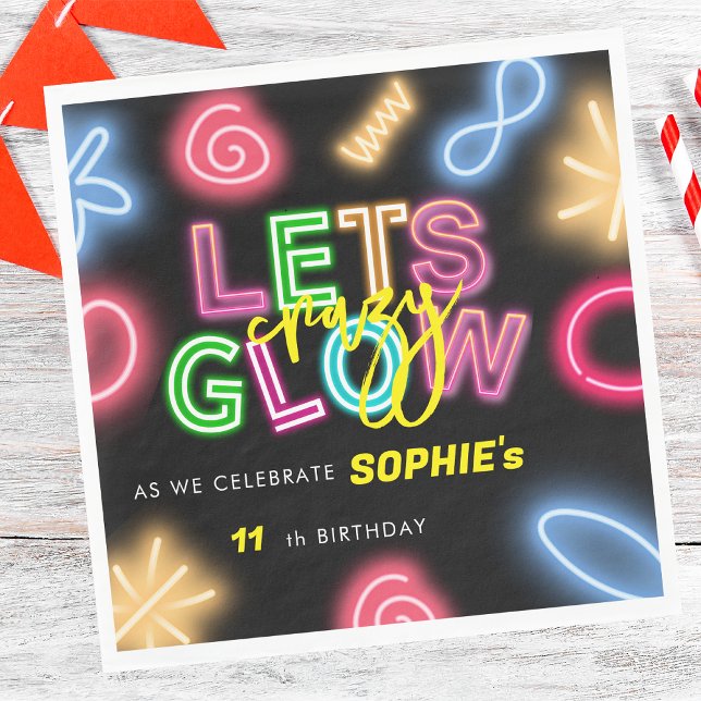 Serviette En Papier Faisons la fête du laser néon fou (Créateur téléchargé)