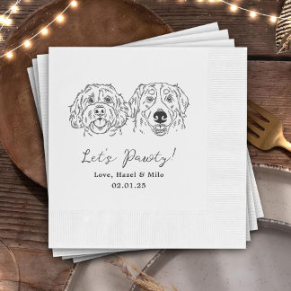 Serviette En Papier Faisons la Fête Mariage Cocktail Dessiné sur Mesur