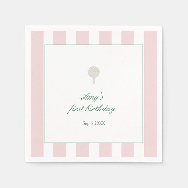 Serviette En Papier Faisons la fête Pink Golf Party Napkins (Devant)