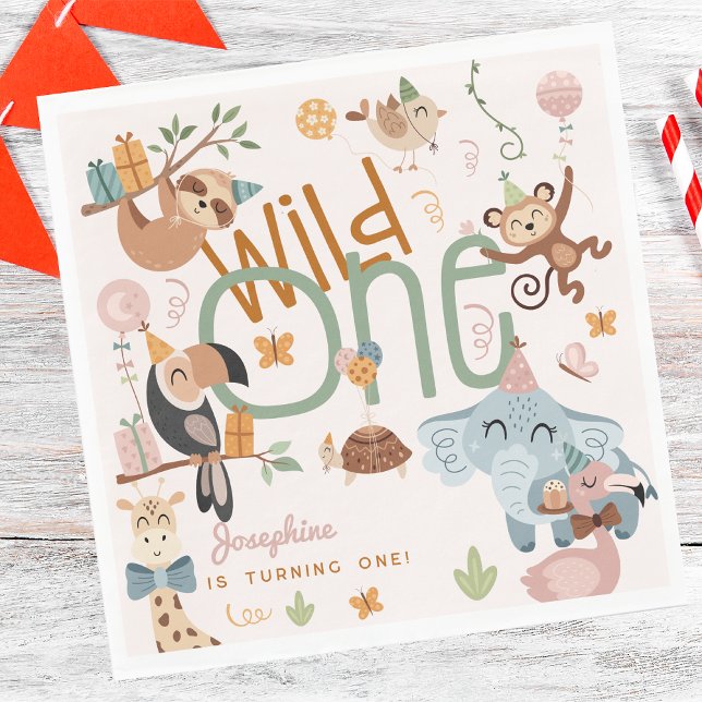 Serviette En Papier Faisons un safari sauvage animaux anniversaires de (Créateur téléchargé)
