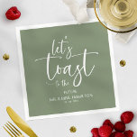 Serviette En Papier Faisons un toast Chic Calligraphy Engagement Party<br><div class="desc">Une serviette élégante de soirée de fiançailles de calligraphie. Facile à personnaliser avec vos détails. PERSONNALISATION : Si vous avez besoin de personnalisation de la conception,  veuillez me contacter par conversation ; si vous avez besoin d'informations sur votre commande,  les options d'expédition,  etc,  veuillez contacter directement Zazzle support.</div>