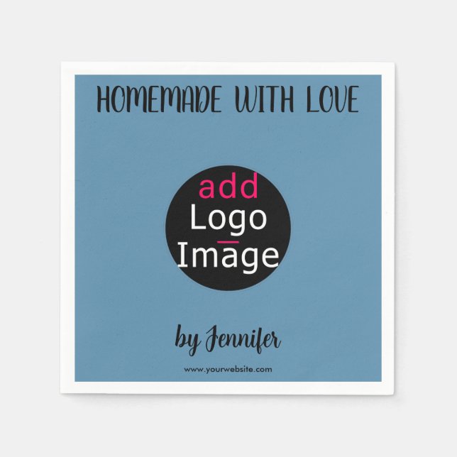 Serviette En Papier Fait À La Maison Avec Amour Élégant Personnalisé D (Devant)