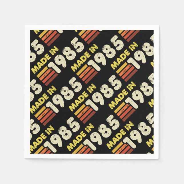 Serviette En Papier Fait En 1985 40e Anniversaire (Devant)