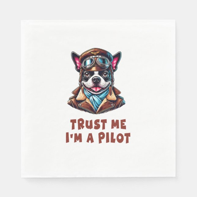 Serviette En Papier Faites-moi confiance, je suis pilote (Devant)