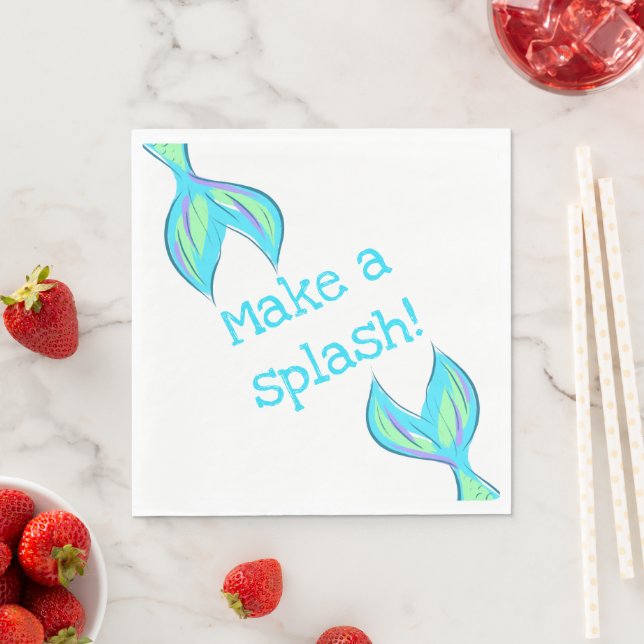 Serviette En Papier Faites un Splash ! Bleu ciel (En situation)