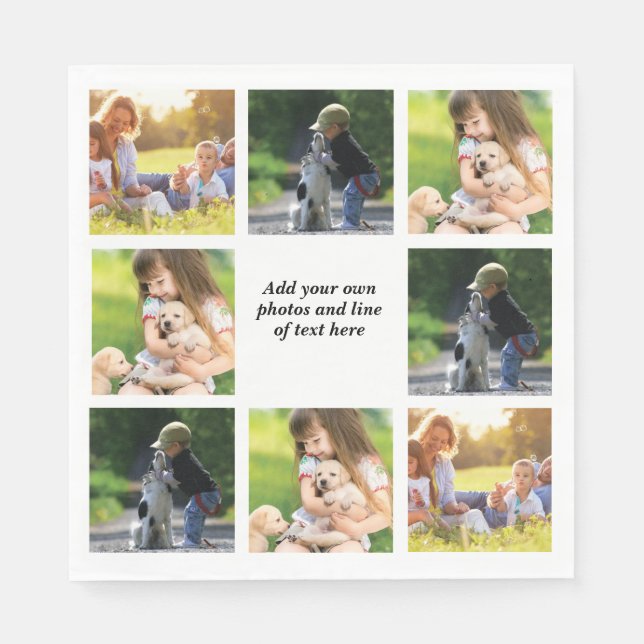 Serviette En Papier Faites votre propre collage photo et texte (Devant)