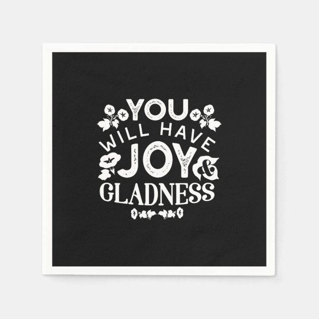 Serviette En Papier Faith and Happiness – Joy and Gladness Quotes (Devant)